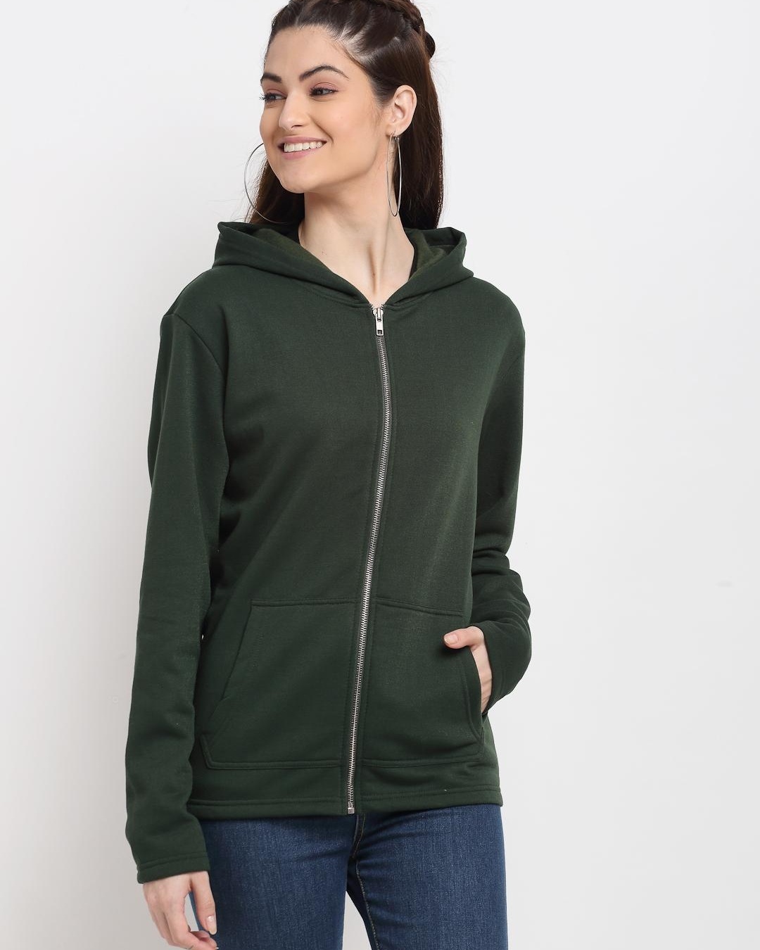 Buy Women's Green Hoodie Online at Bewakoof