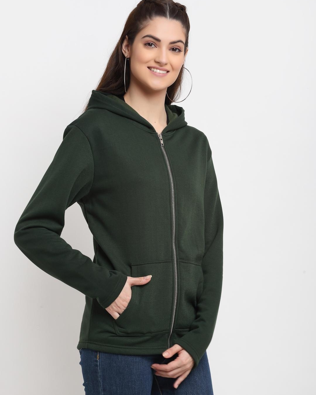 Shop Women's Green Hoodie-Back