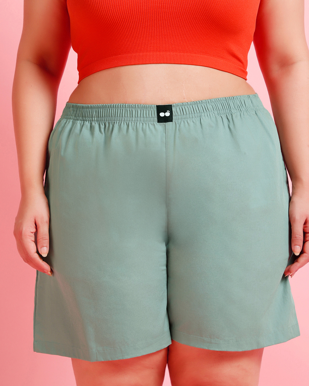 Buy Women's Green Plus Size Boxer Shorts Online at Bewakoof
