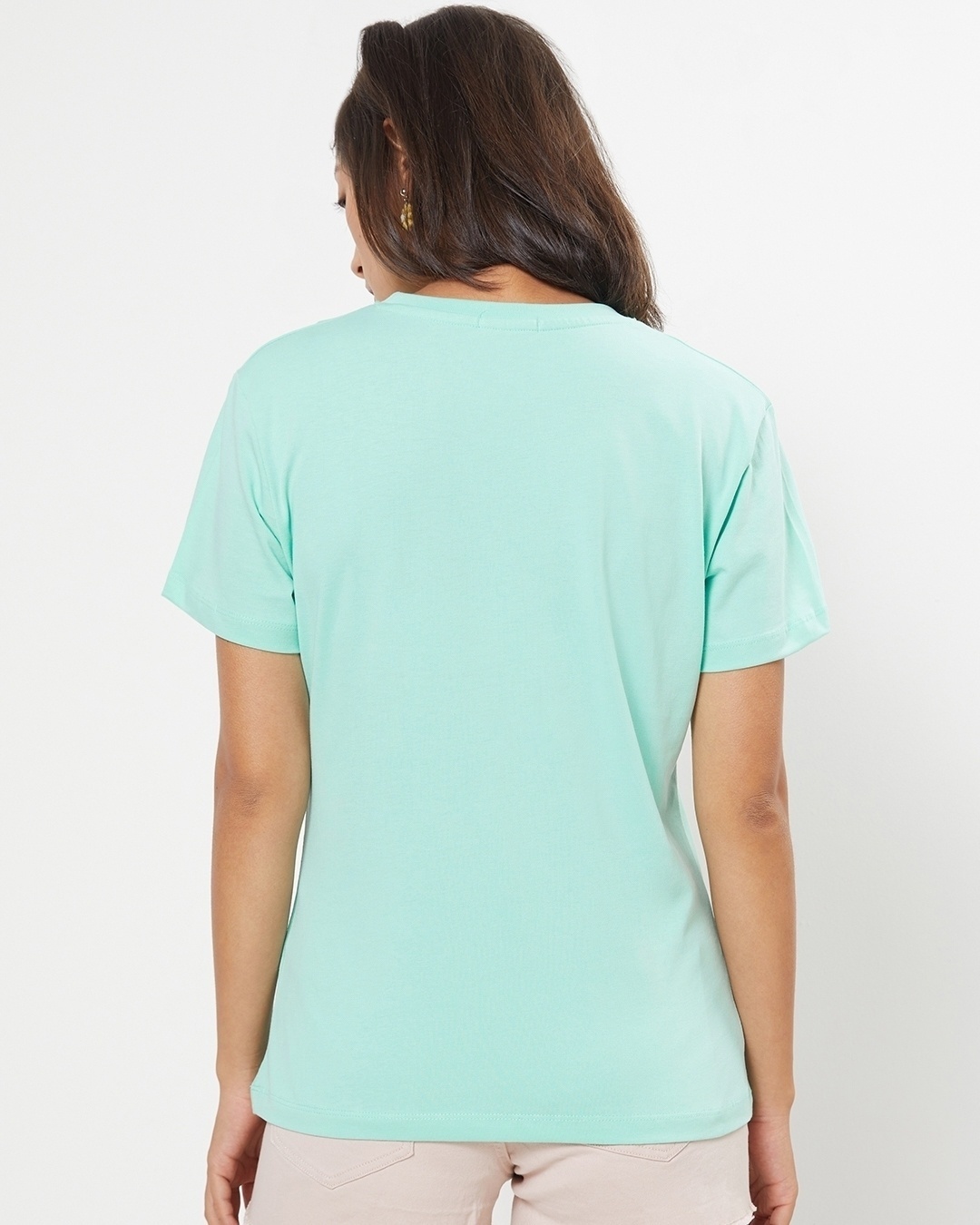 Shop Women's Green Let Me Overthink Graphic Printed T-shirt-Back