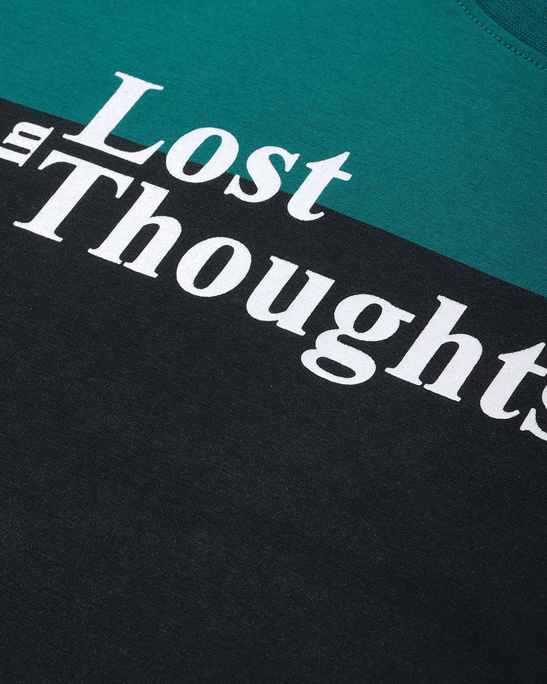 Shop Women's Green Lost Thoughts Typography Oversized T-shirt-Back