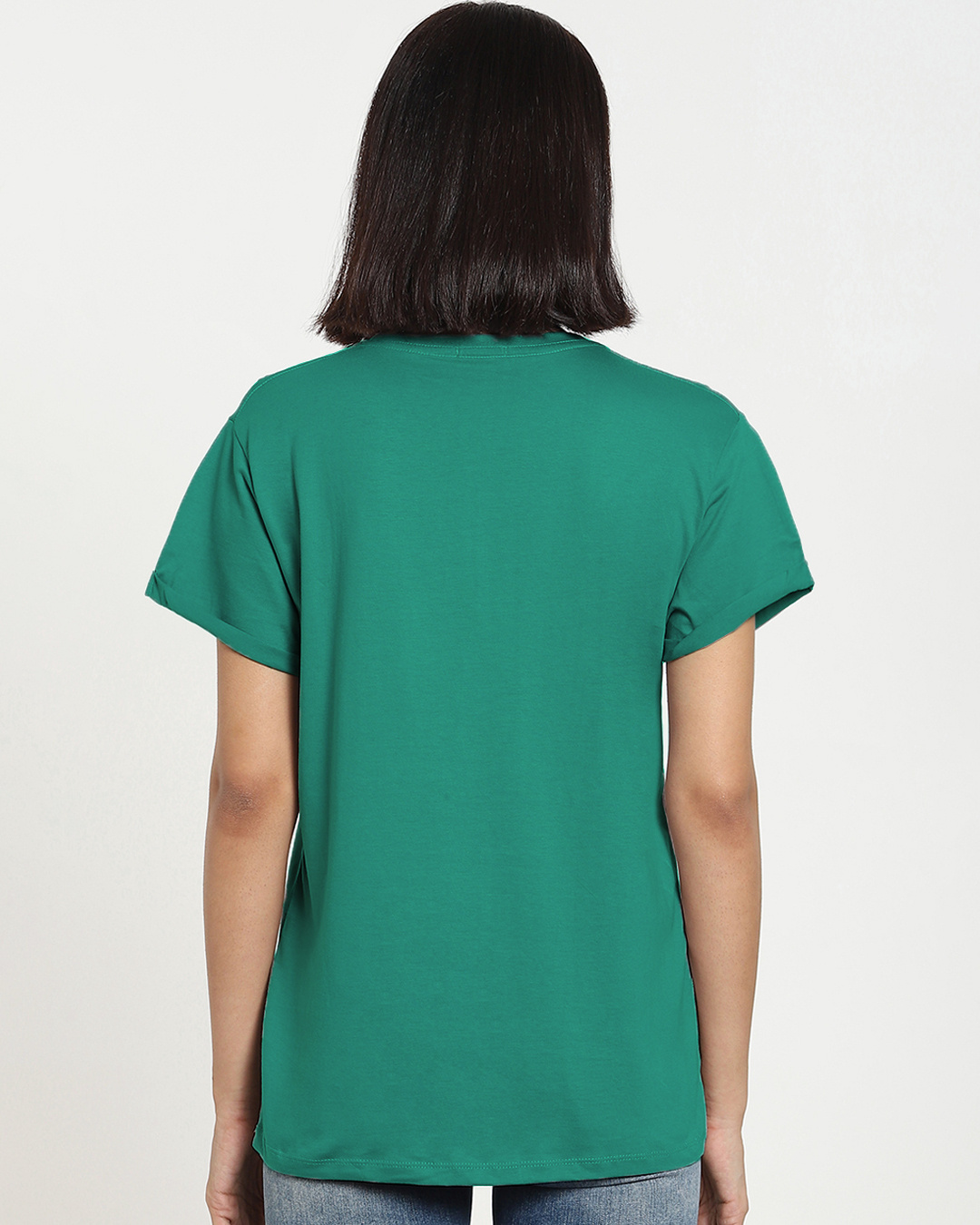 Buy Women's Green No Worries Graphic Printed Boyfriend Tshirt for