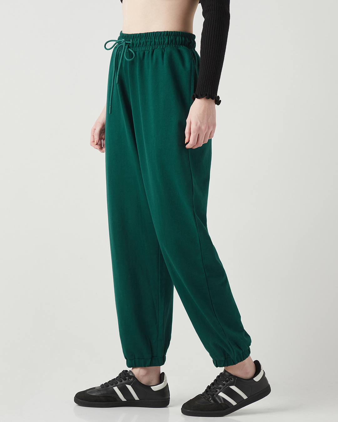 Shop Women's Green Oversized Joggers-Back