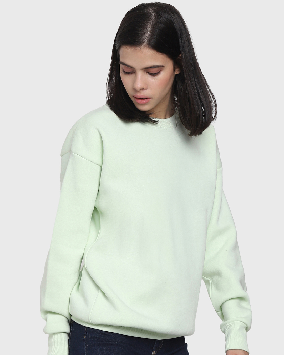 Shop Women's Green Oversized Plus Size Sweatshirt-Back