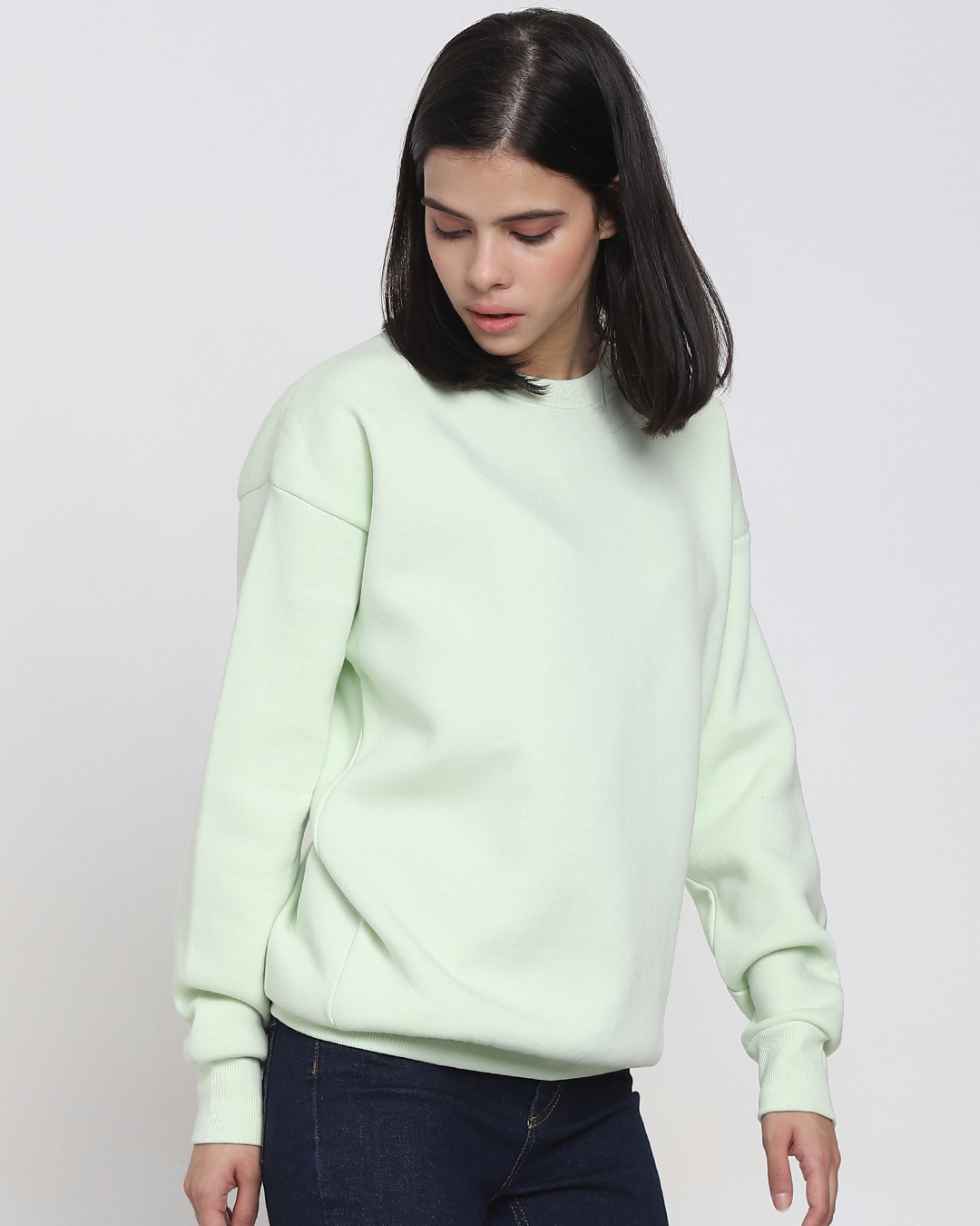 Shop Women's Green Oversized Sweatshirt-Back