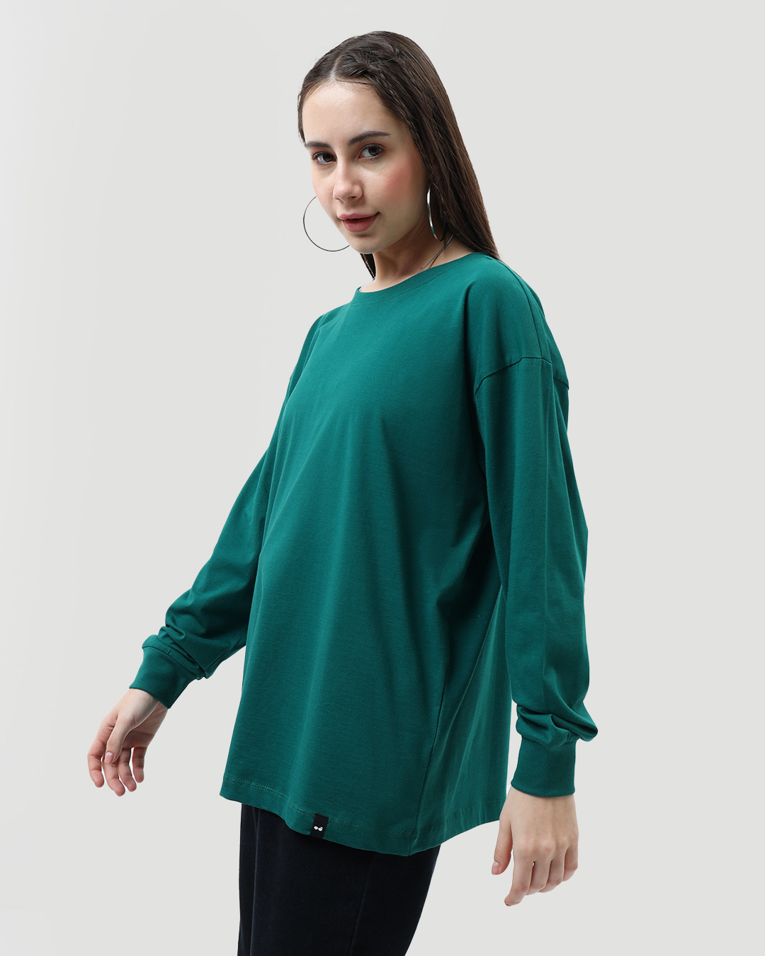 Shop Women's Green Oversized T-shirt-Back