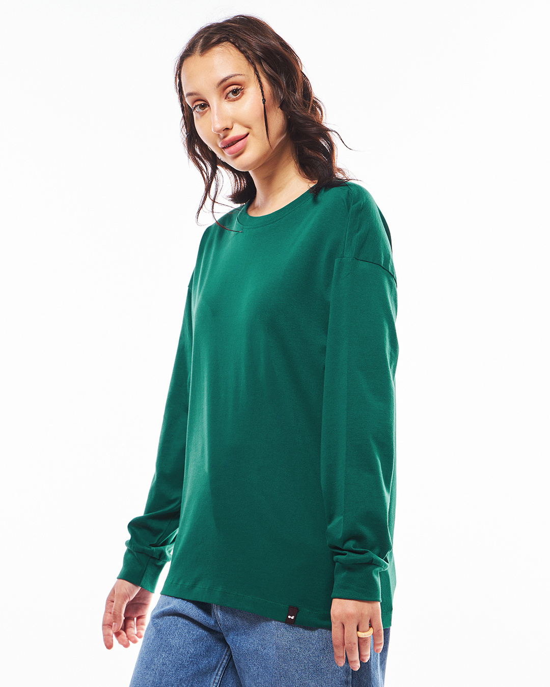 Shop Women's Green Oversized T-shirt-Back