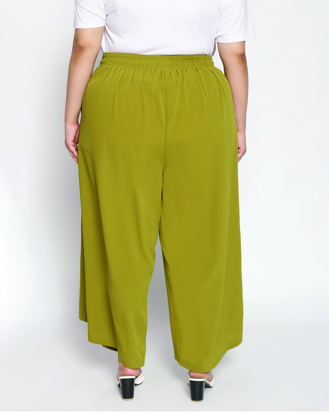 Army Green Plus Size Flared Pants