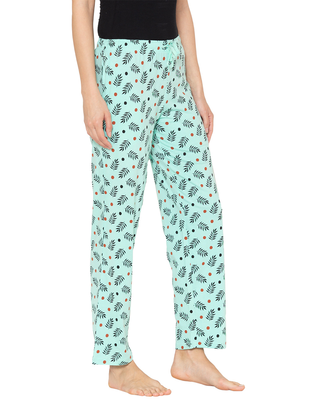 Shop Women's Green Printed Pyjamas-Back