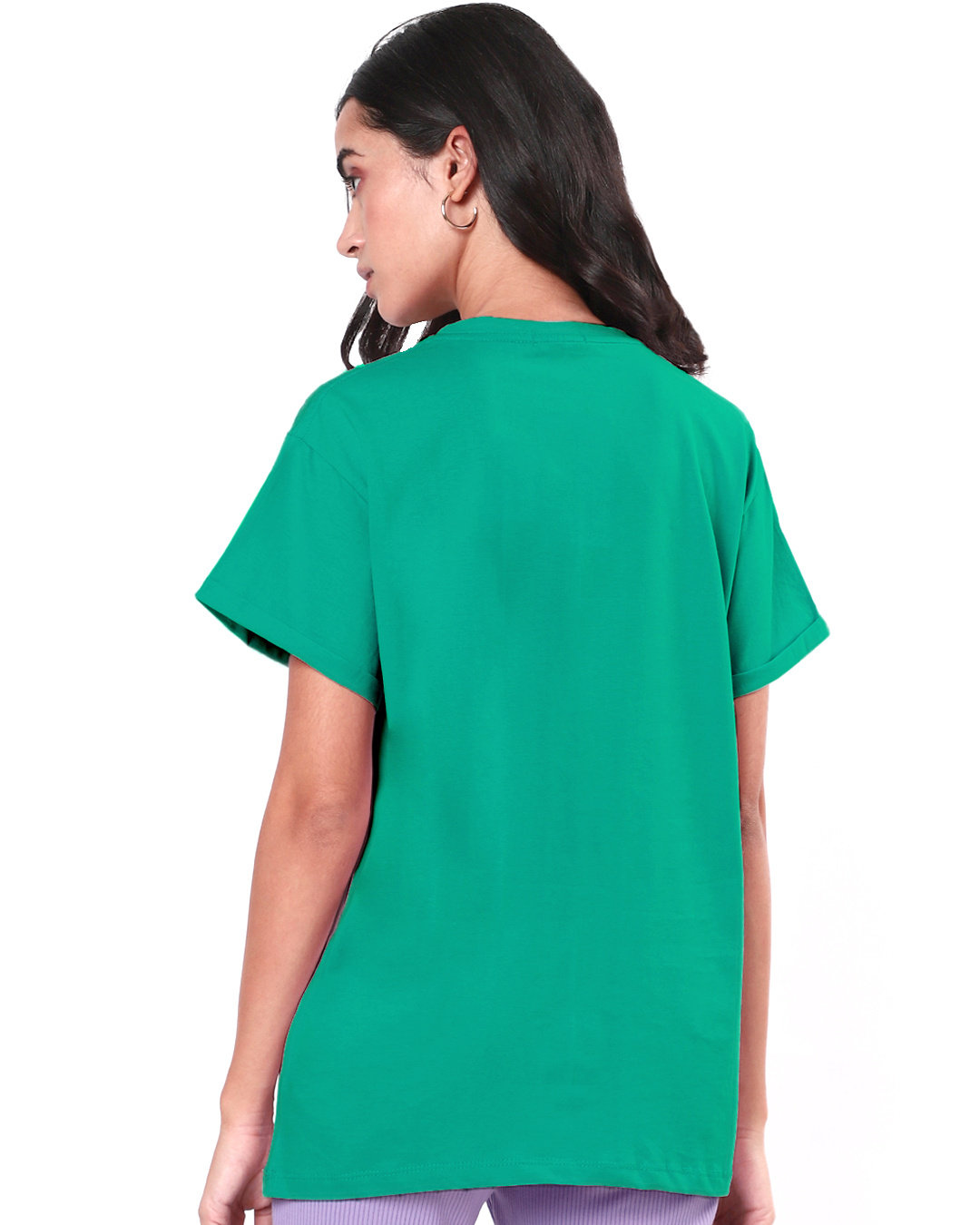 Shop Women's Green Ramen Over Men Graphic Printed Boyfriend T-shirt-Back
