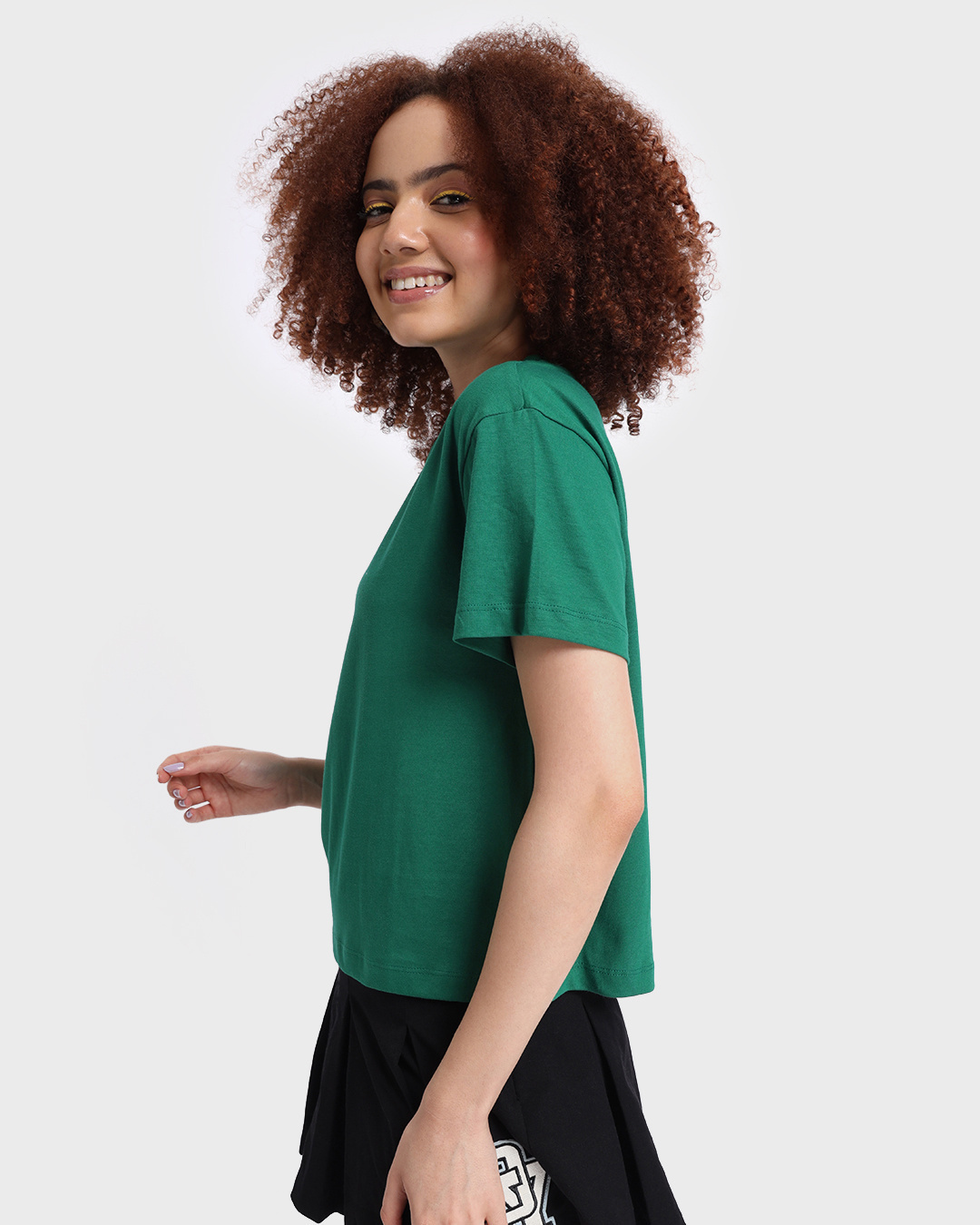 Shop Women's Green Relaxed Fit Short Top-Back