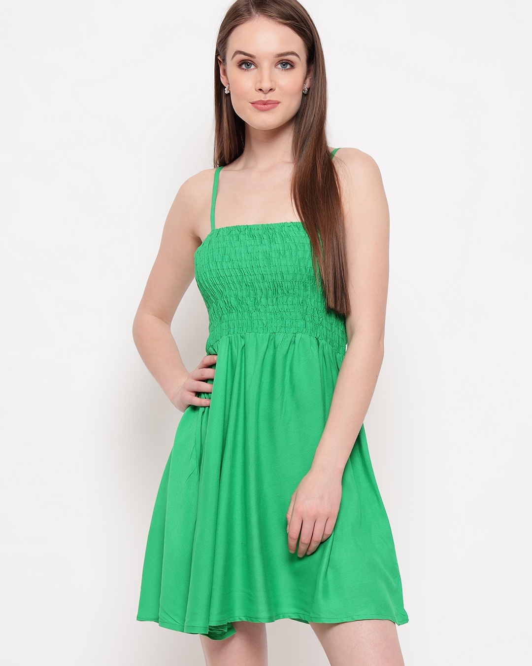 Shop Women's Green Short Dress-Back