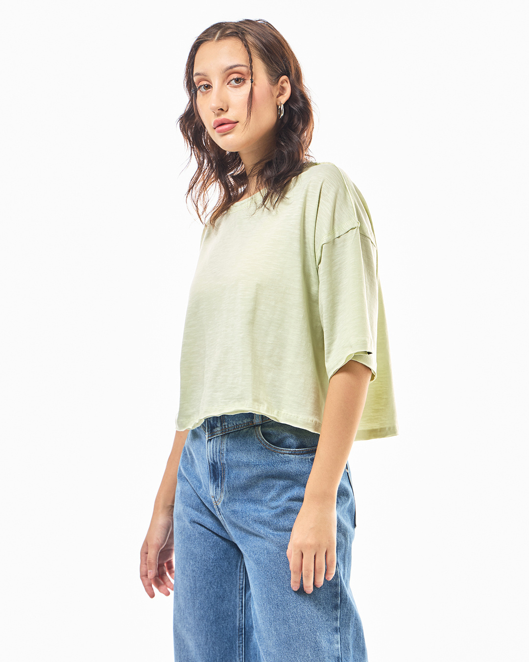 Shop Women's Green Oversized Short Top-Back