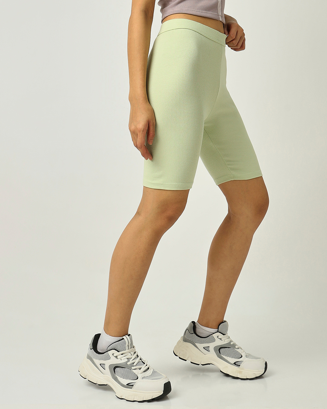 Shop Women's Green Slim Fit Shorts-Back