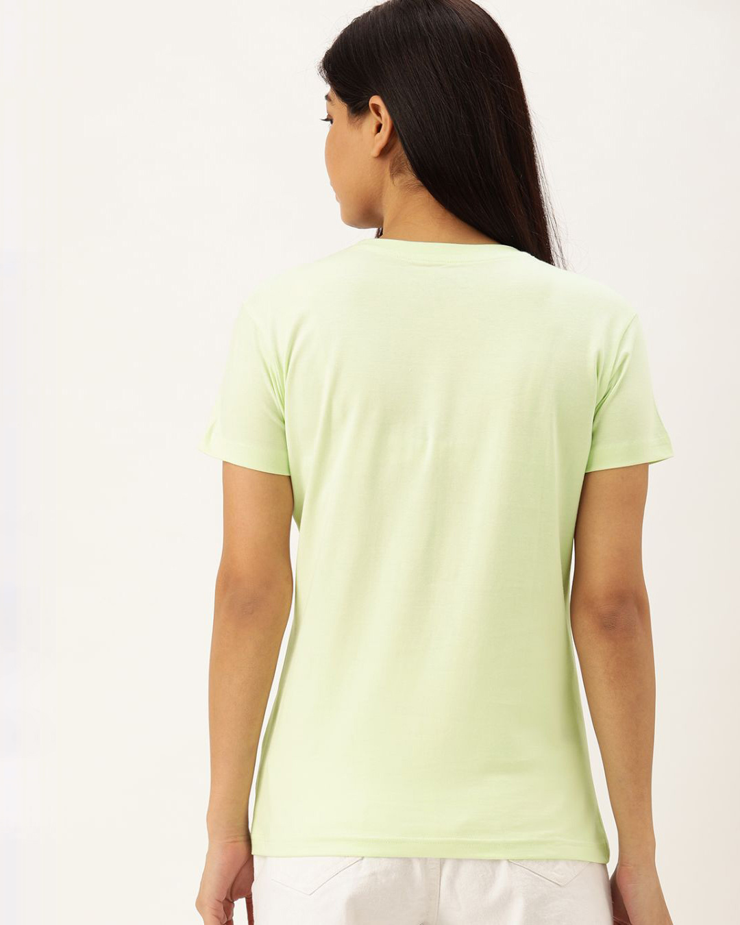 Shop Women's Green Solid T-shirt-Back