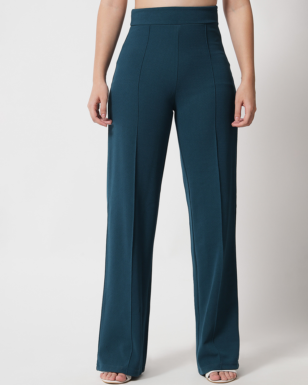 Green Straight Buttoned Trouser main image 1