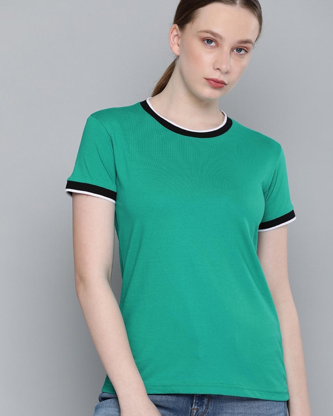 Buy Women's Green T-shirt for Women Green Online at Bewakoof