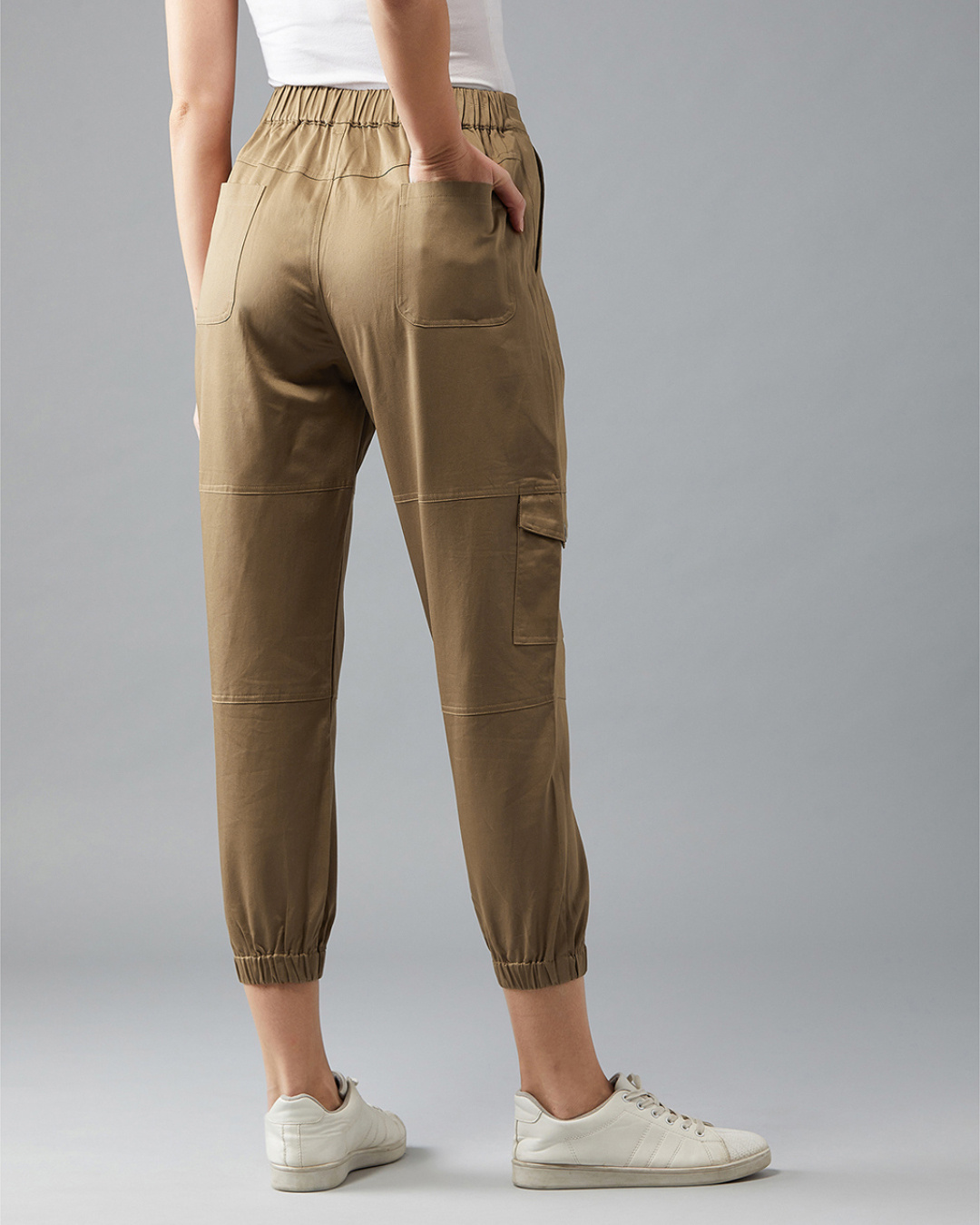 Shop Women's Green Tremble A Lot Military Joggers-Back