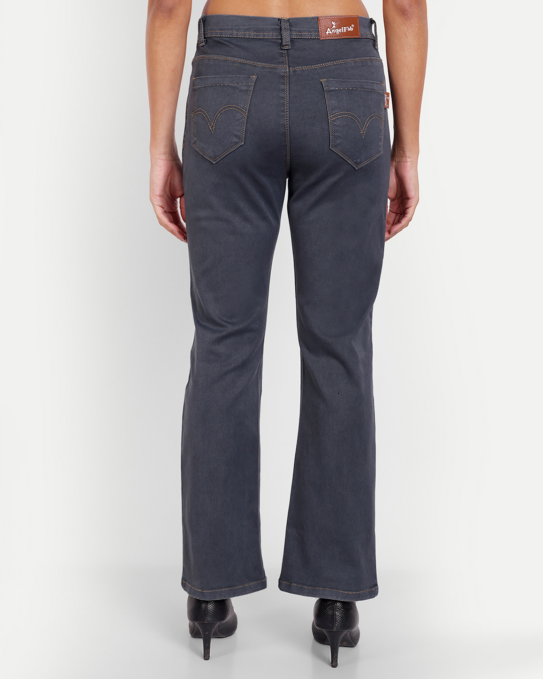 Shop Women's Grey Bootcut Jeans-Back