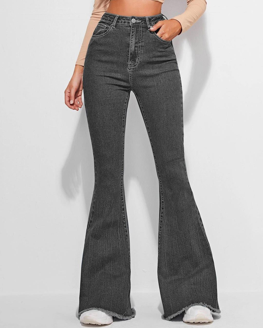 Buy Women's Grey Bootcut Jeans Online at Bewakoof