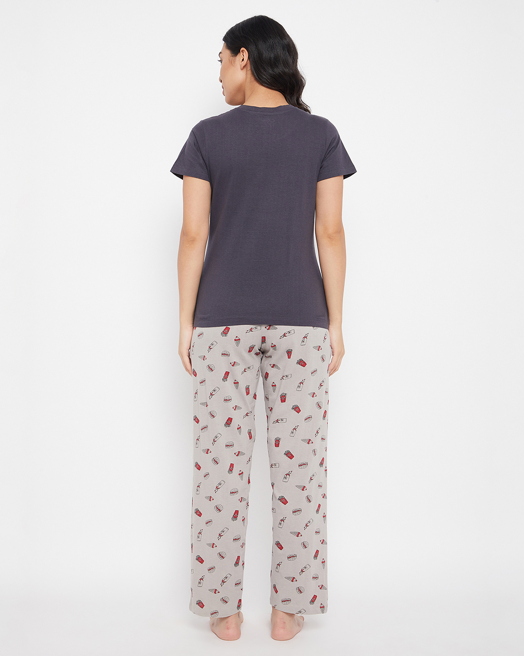 Shop Women's Grey Count The Memories T-shirt & Pyjamas Set-Back