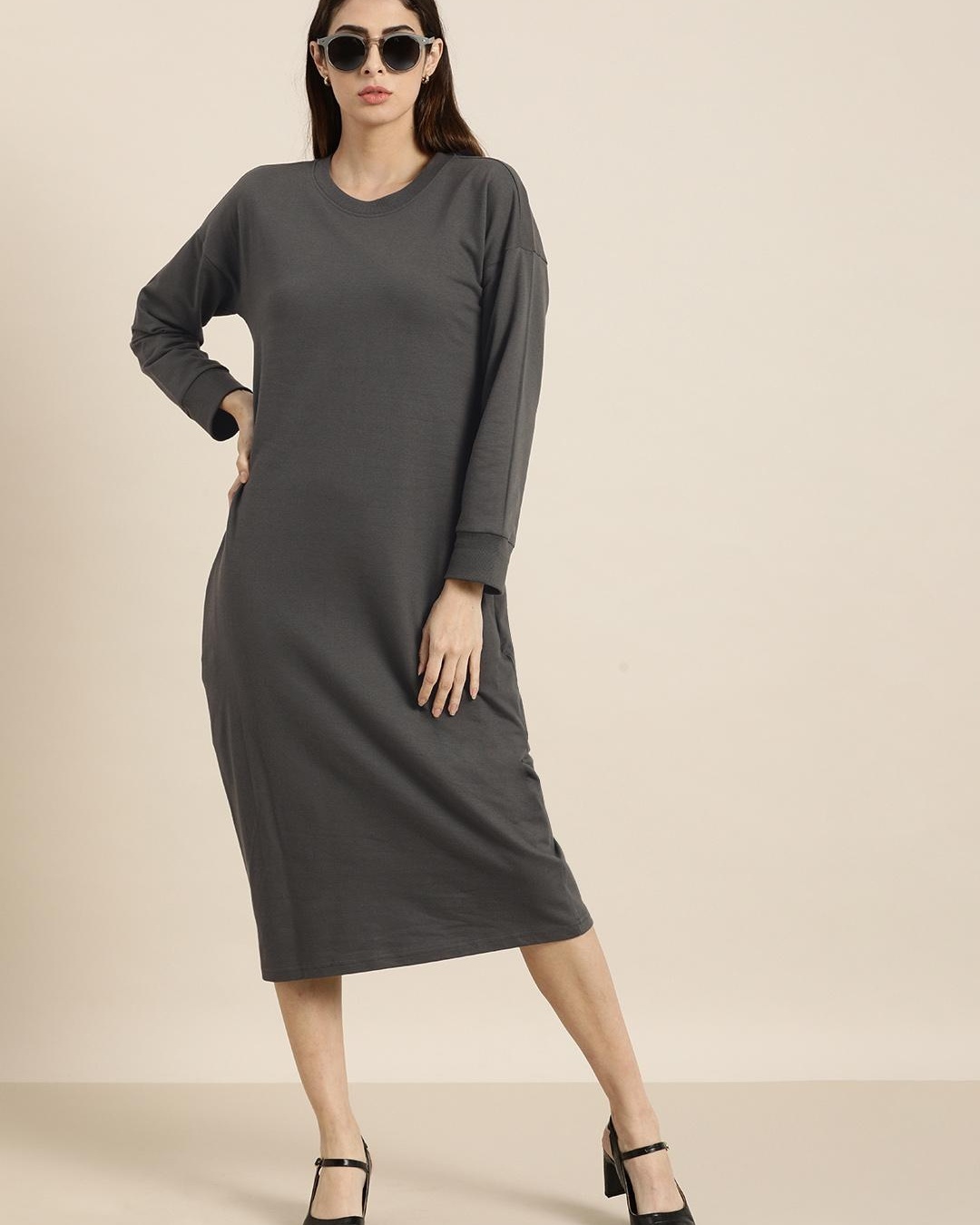 Shop Women's Grey Dress-Back