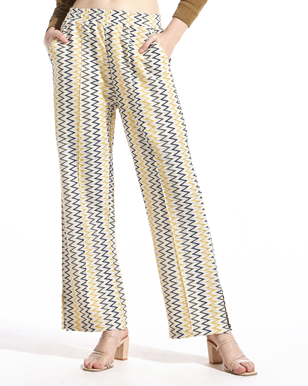 Shop Women's Multicolor Flared Relaxed Fit Pants-Back