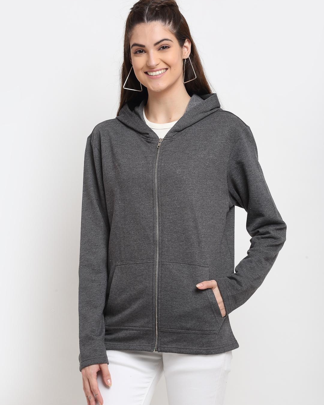 Buy Women's Grey Hoodie Online at Bewakoof