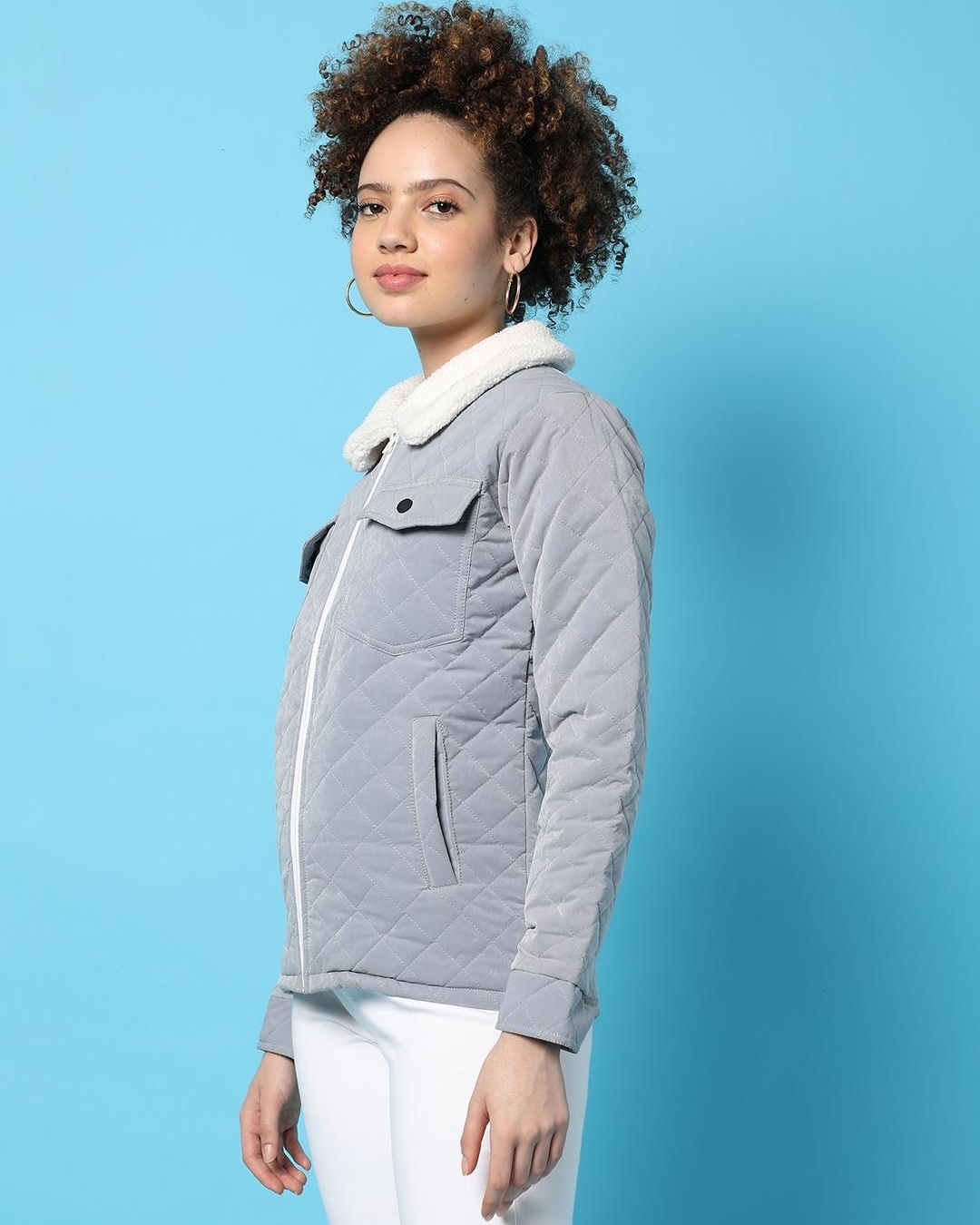 Shop Women's Grey Jacket-Back