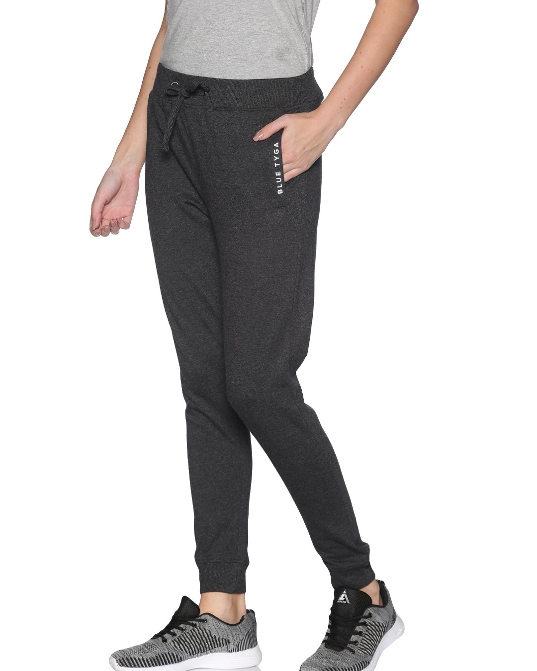 Shop Women's Grey Joggers-Back