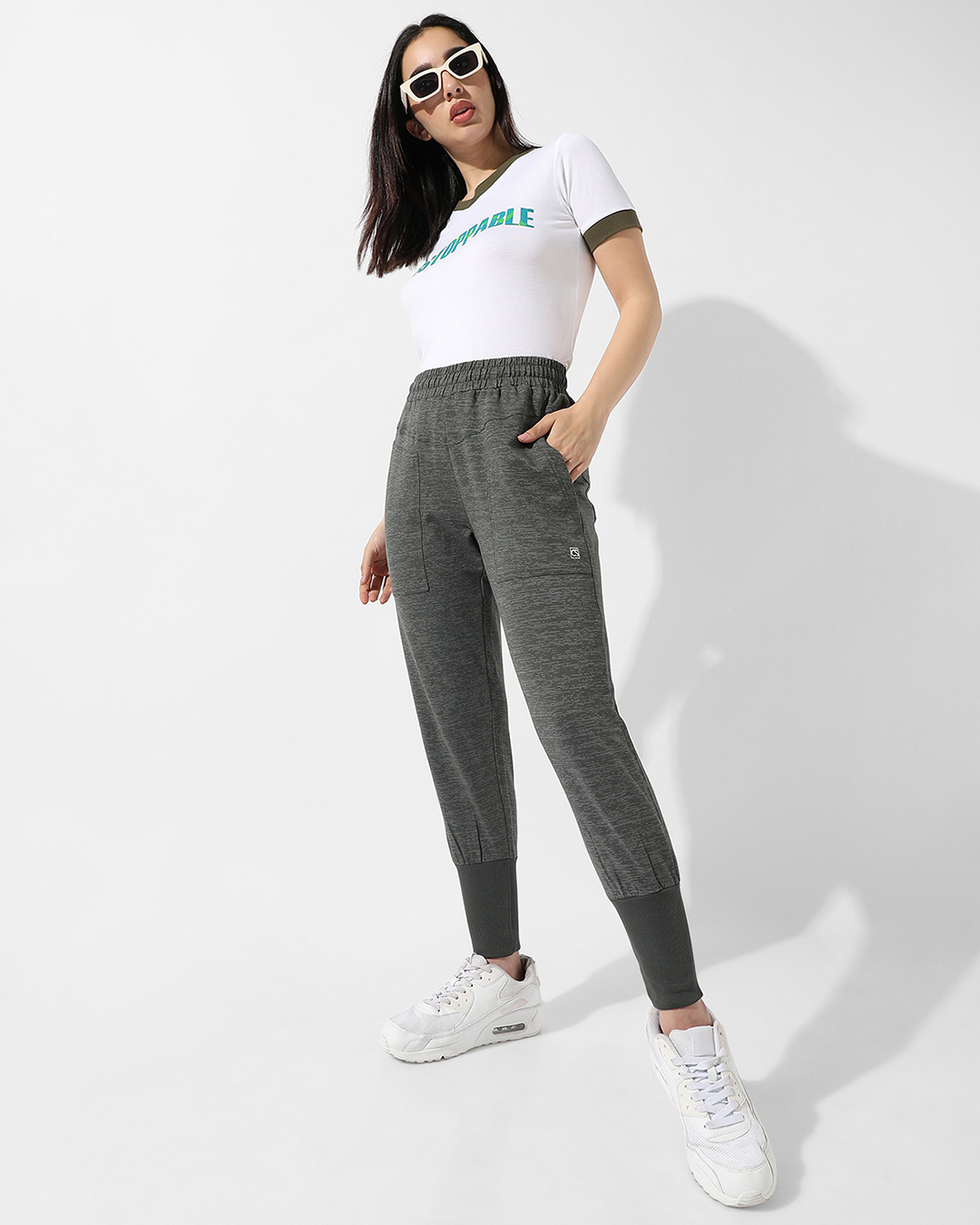 Buy Women's Grey Joggers Online at Bewakoof