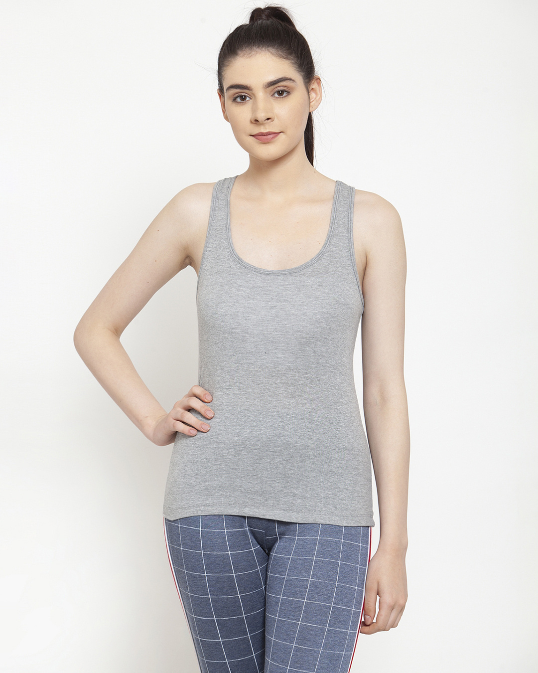 Shop Pack of 2 Women's Grey & Pink Tank Tops-Back