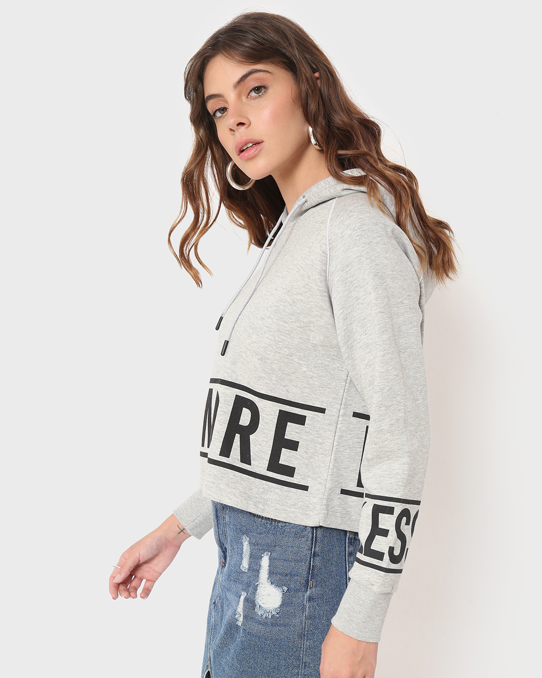 Shop Women's Grey Do More Typography Hoodie-Back