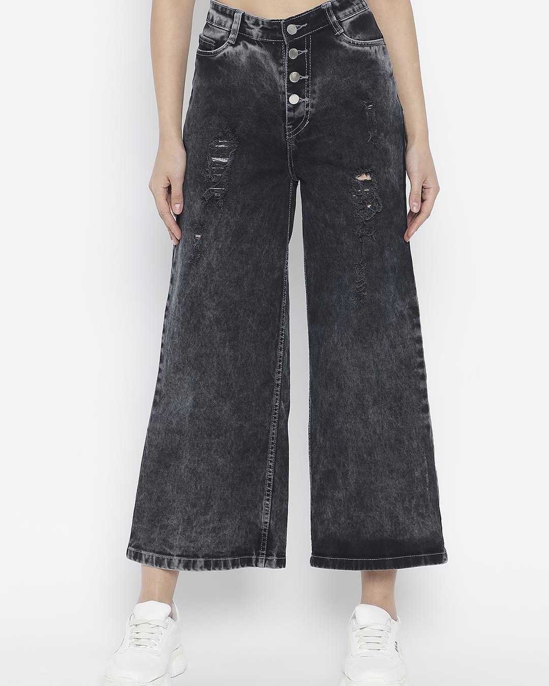 Buy Women's Grey Ripped Straight Fit Jeans for Women Grey Online at