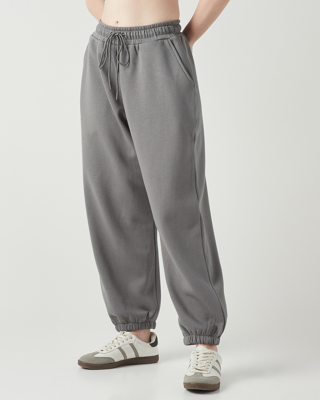 Shop Women's Grey Super Loose Fit Joggers-Back