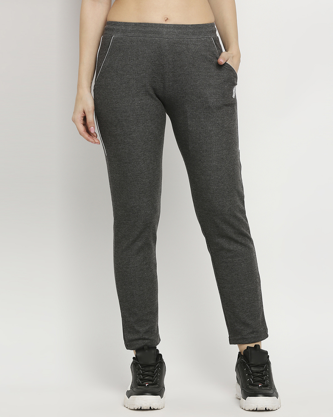 Buy Women's Grey Cotton Track Pants Online at Bewakoof