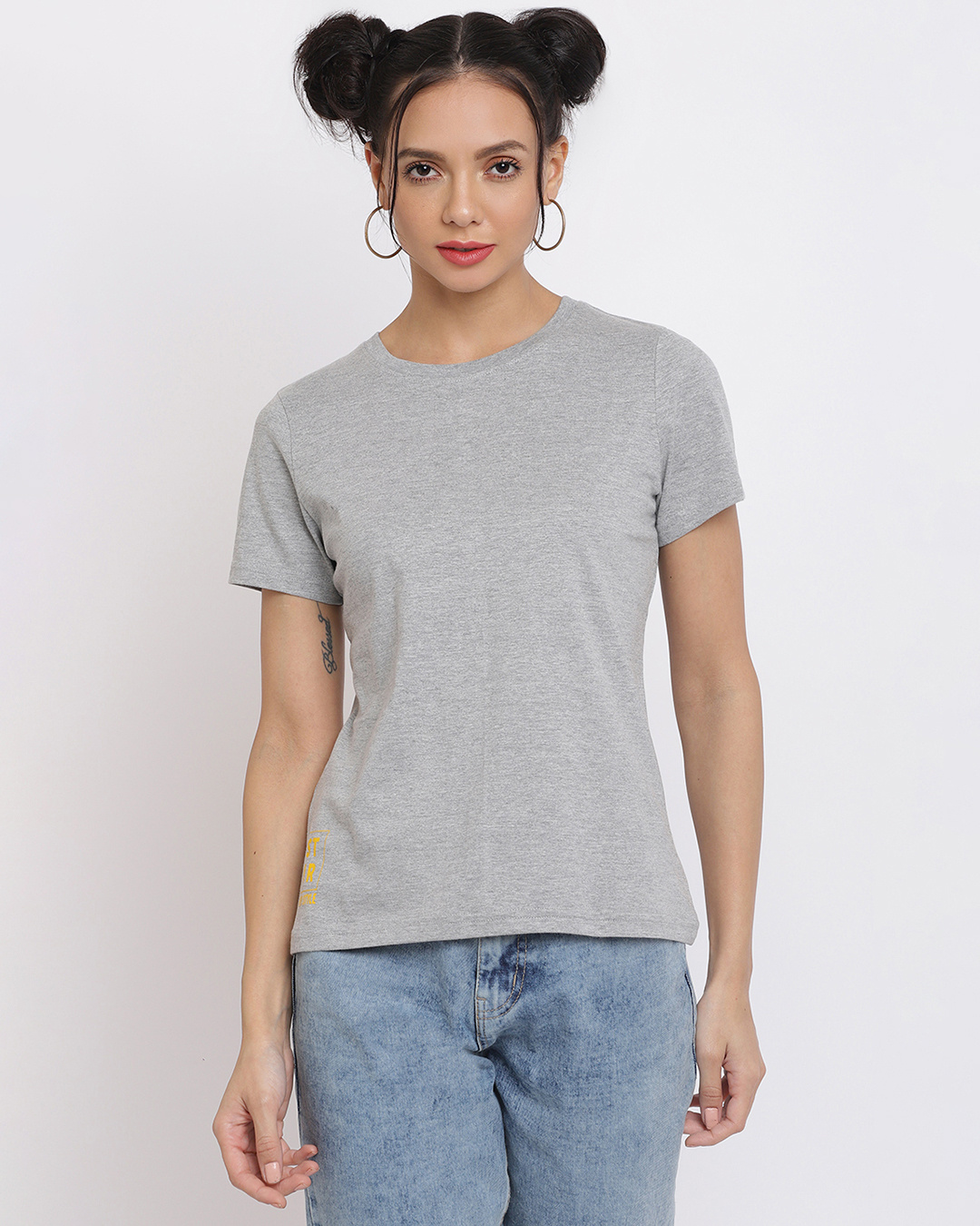 Buy Women's Grey Typography T-shirt Online in India at Bewakoof