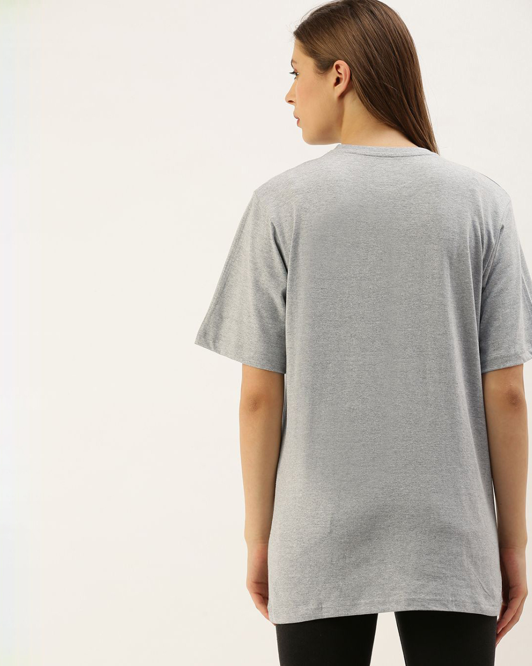 Shop Women's Grey Typography T-shirt-Back
