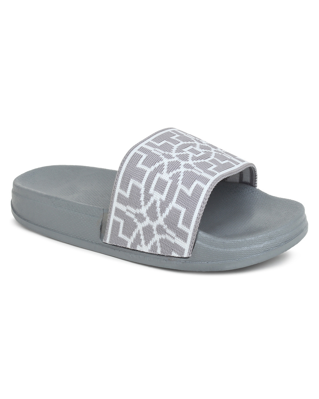 Shop Women's Grey & White Printed Lightweight Sliders-Back