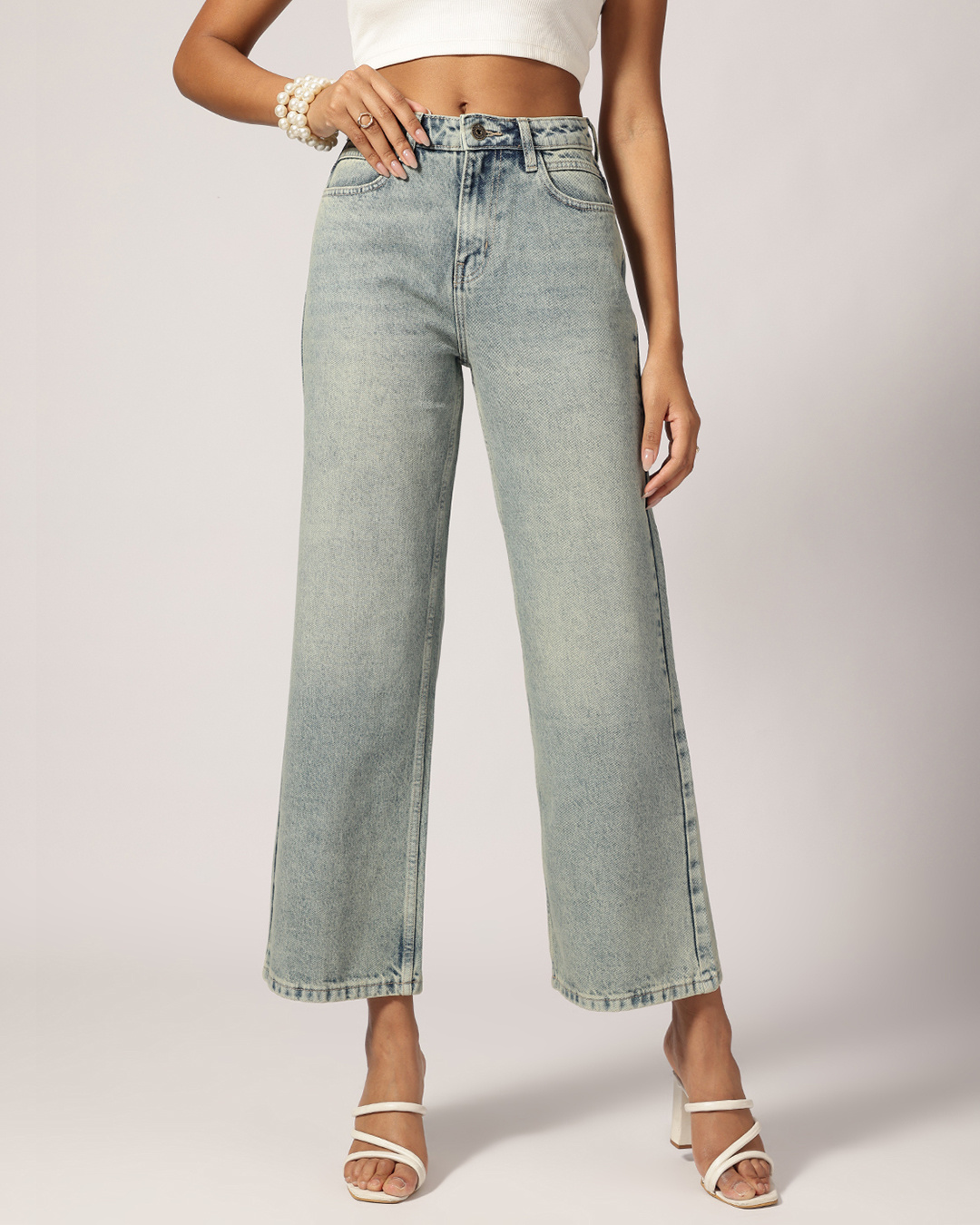Women Denim Lycra Blue Washed Jeans