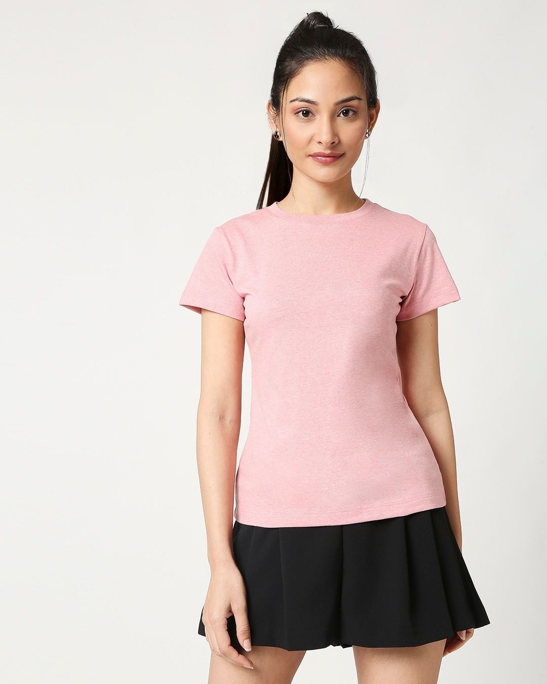 Shop Women's Half Sleeve Melange T-Shirt-Back