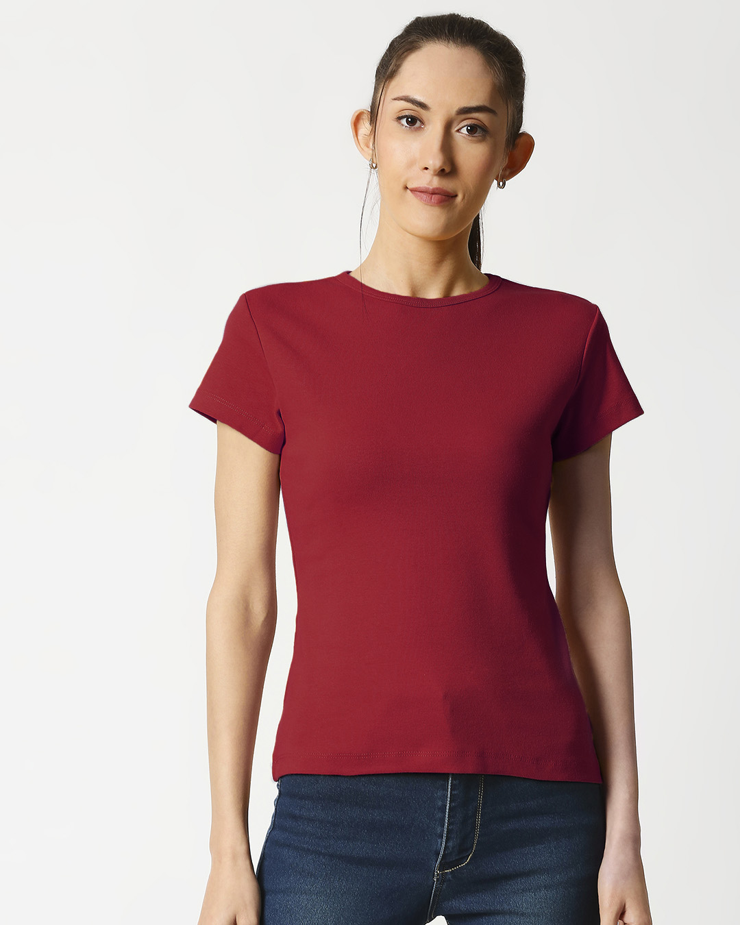 Buy Women's Half Sleeve Rib TShirt Online at Bewakoof