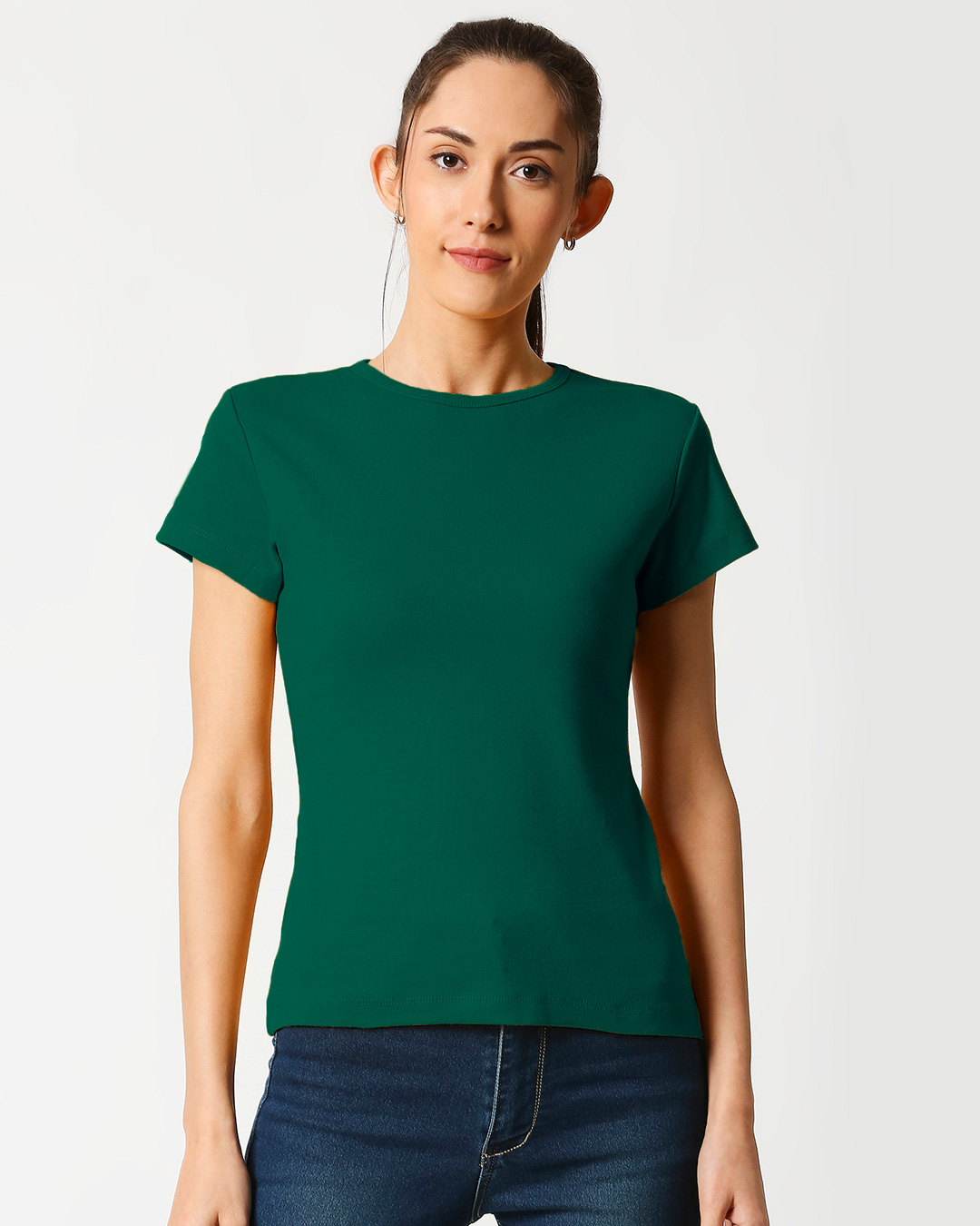 Shop Women's Half Sleeve Rib T-shirt-Back