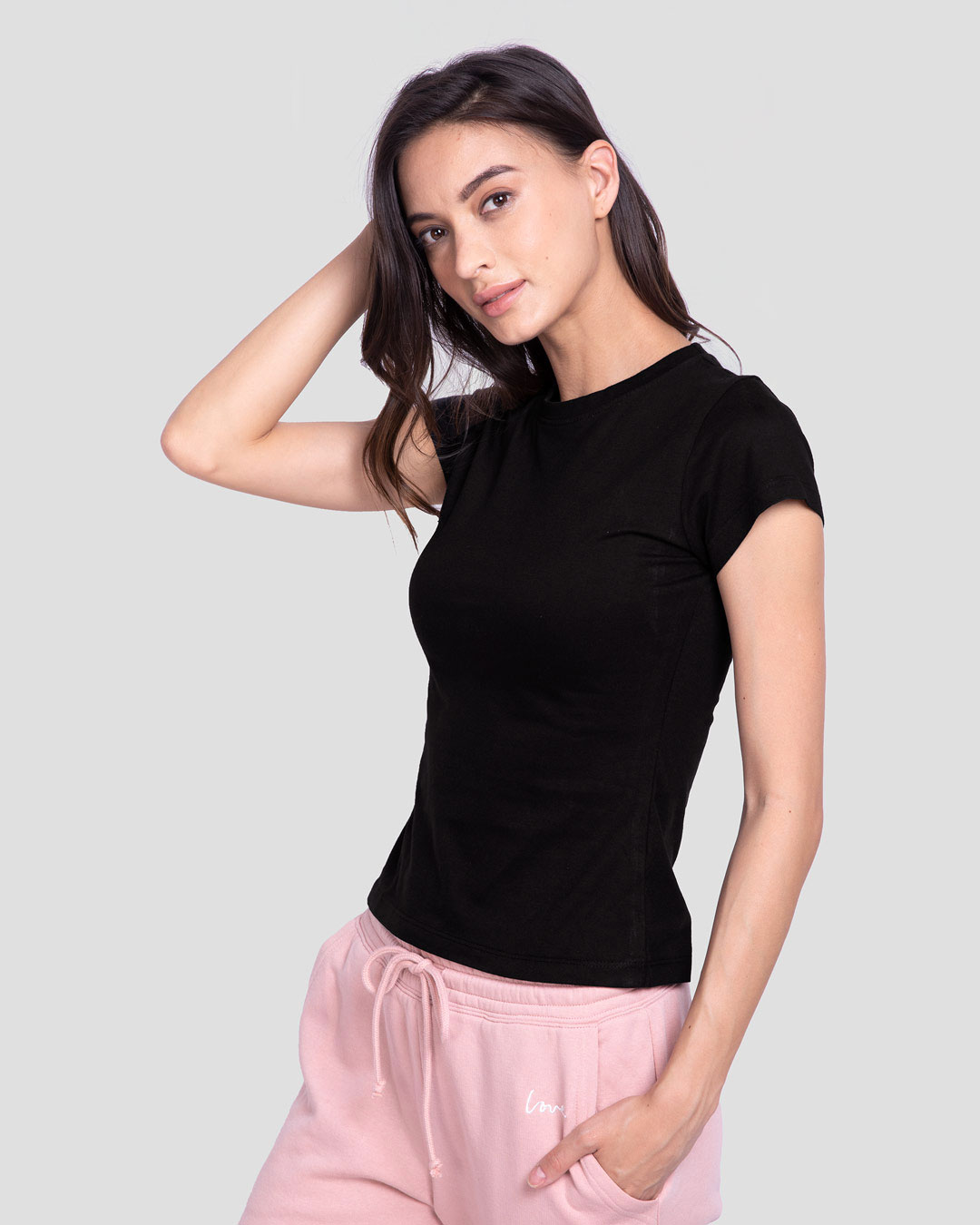 Shop Women's Half Sleeve T-Shirt-Combo Black-Pink-Back