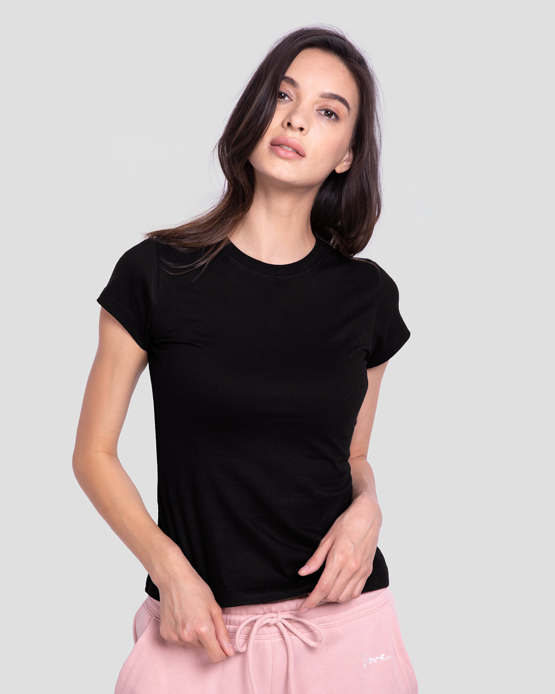 Shop Women's Half Sleeve T-Shirt Combo Black-White-Back