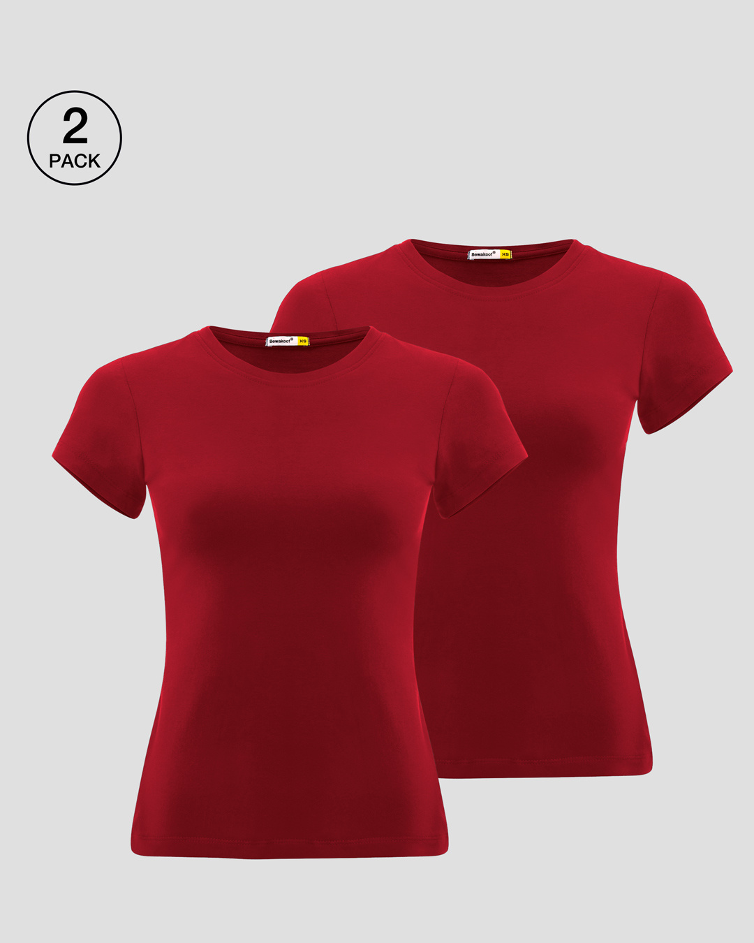Buy Women's Half Sleeve TShirt Combo Red for Women Online at Bewakoof