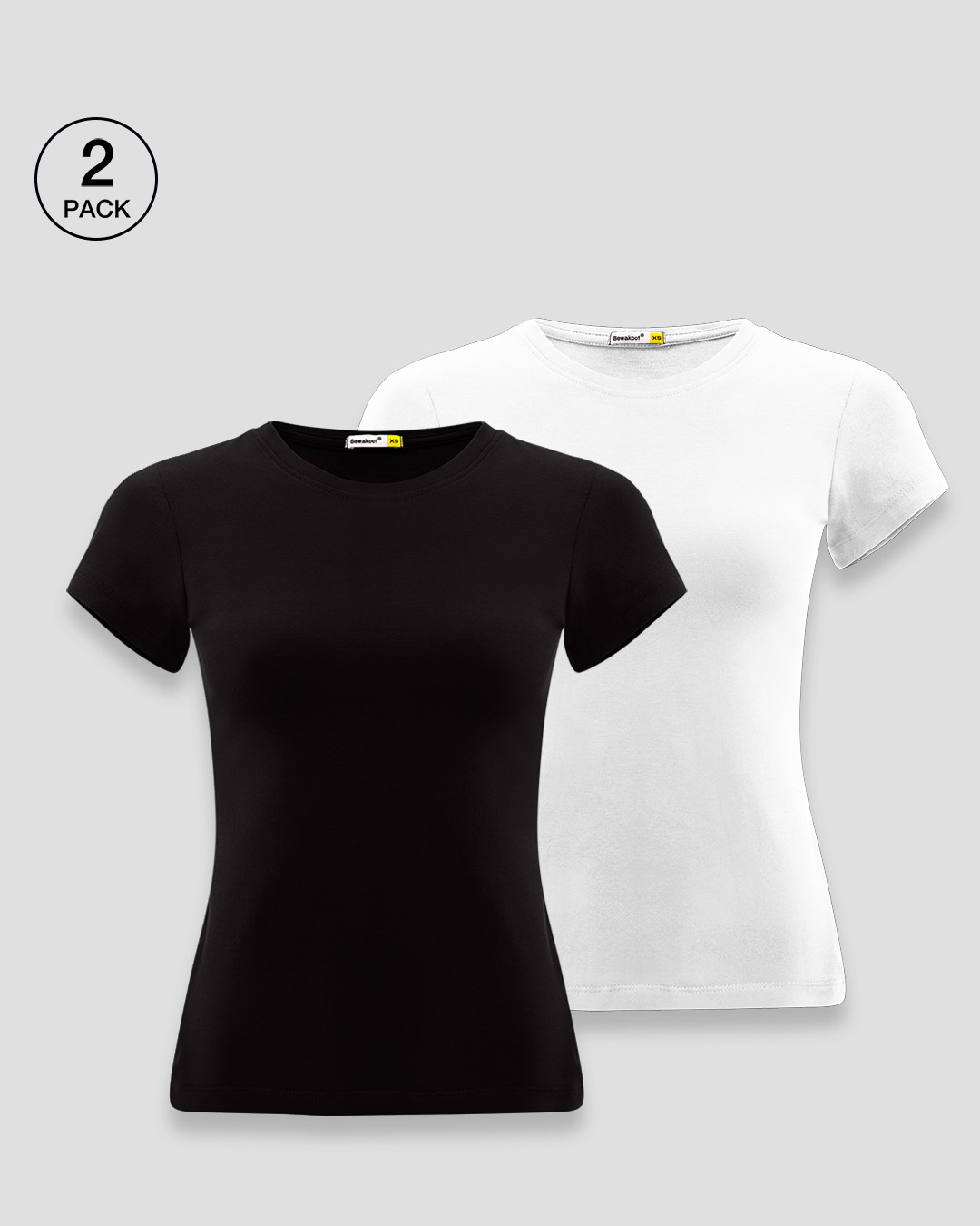 Women S Half Sleeve T Shirt Pack Of 2 Combo Black White