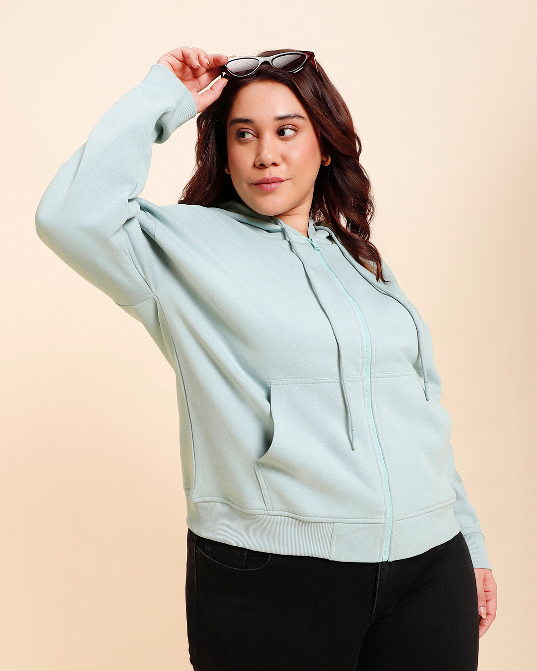Buy Women's Harbor Gray Plus Size Oversized Hoodie Online at Bewakoof