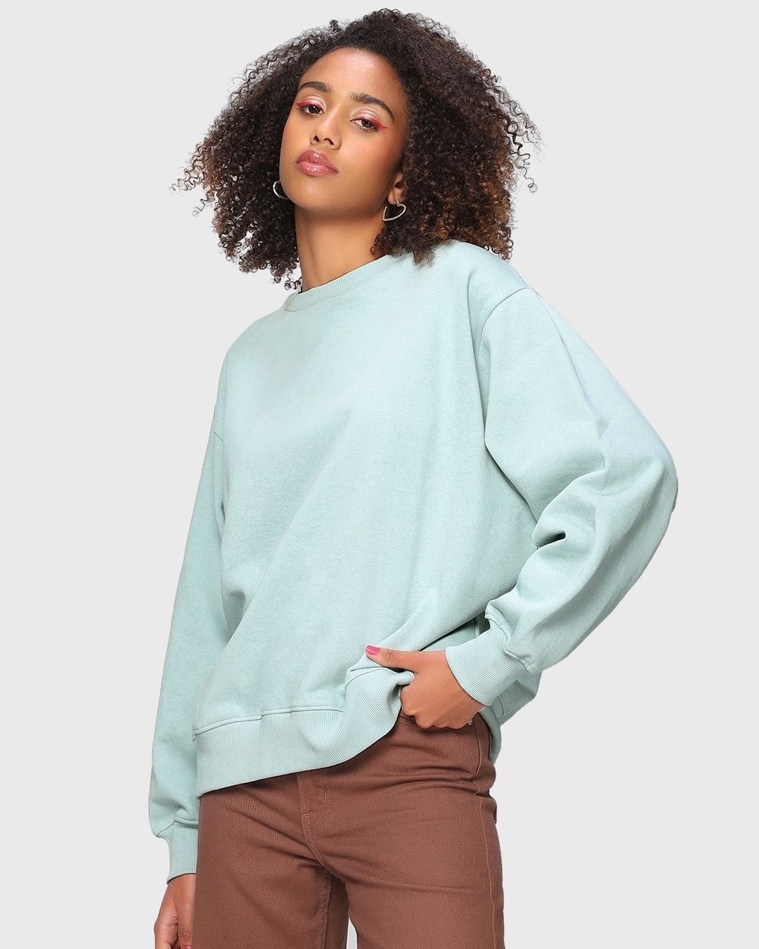 Shop Women's Harbor Grey Plus Size Super Loose Fit Sweatshirt-Back