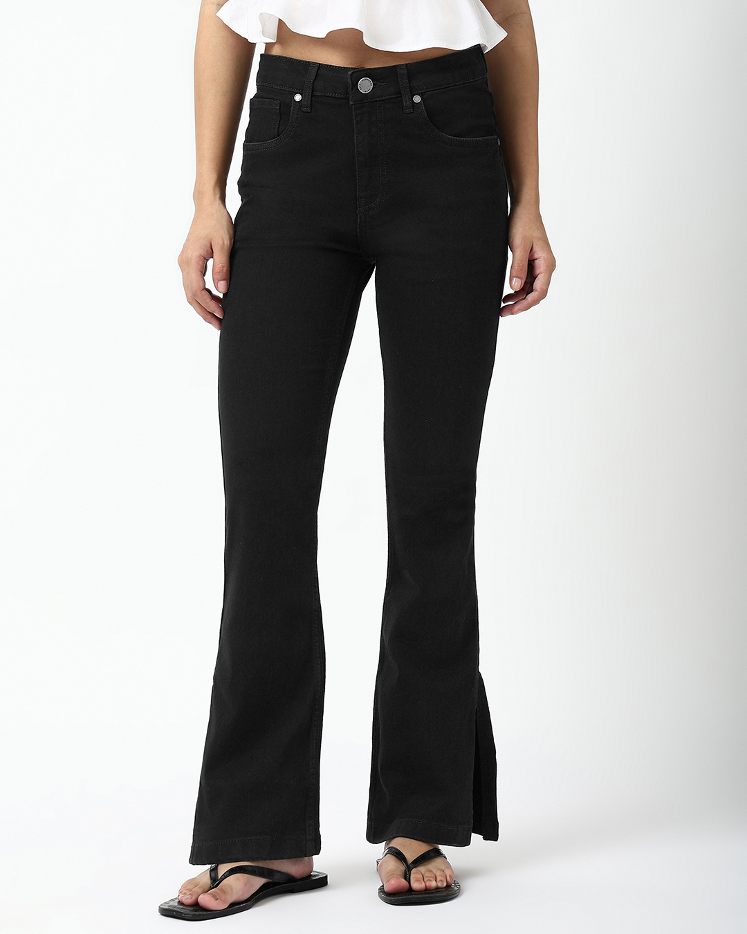 Shop Women's Jet Black Bootcut Jeans-Back